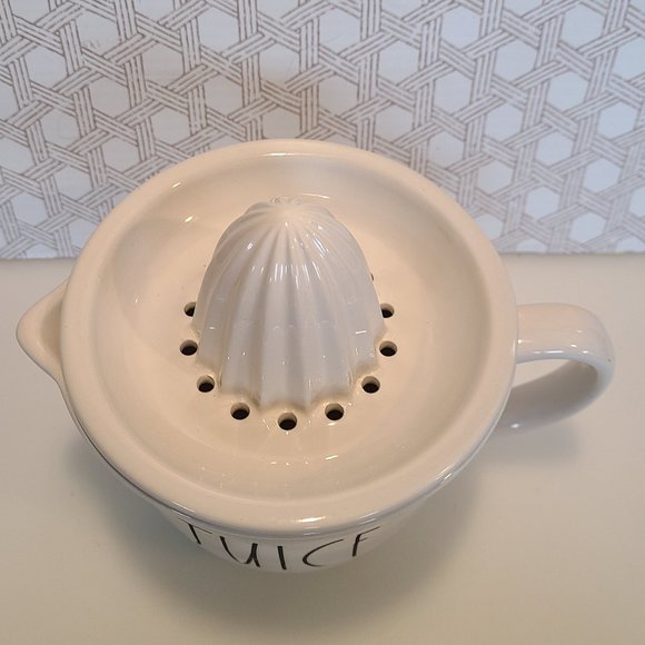 Rae Dunn JUICE Citrus Juicer Pitcher w/Removable Lid - White Ceramic Magenta - Picture 2 of 8